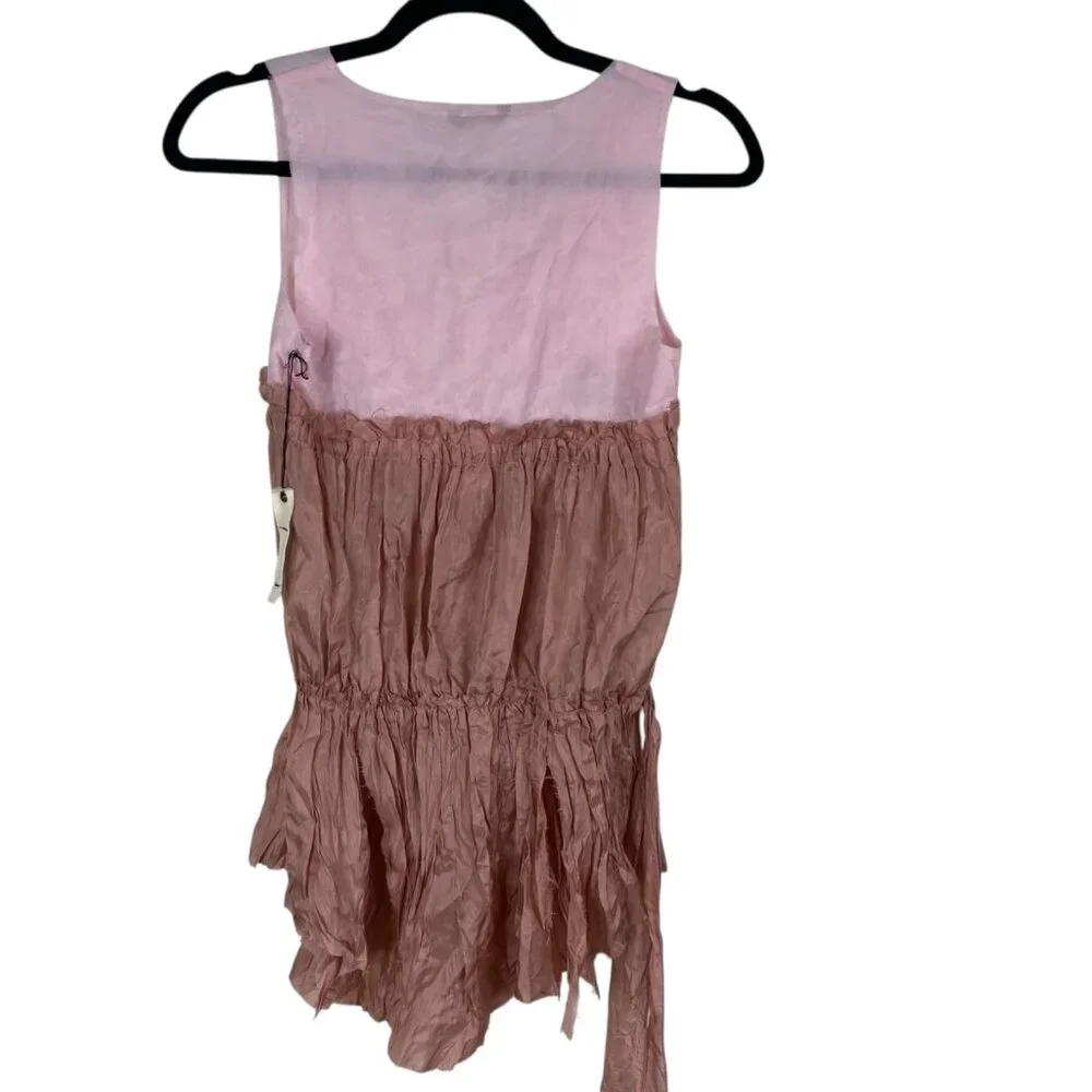 NWT Calma Women's Top Pink Size M Silk Rhinestones Fairy Unique Old Money - Picture 2 of 13